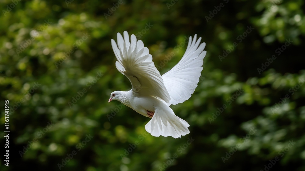 Serene White Dove in Flight: A Symbol of Peace and Hope Serene White Dove in Flight: A Symbol of Peace and Hope