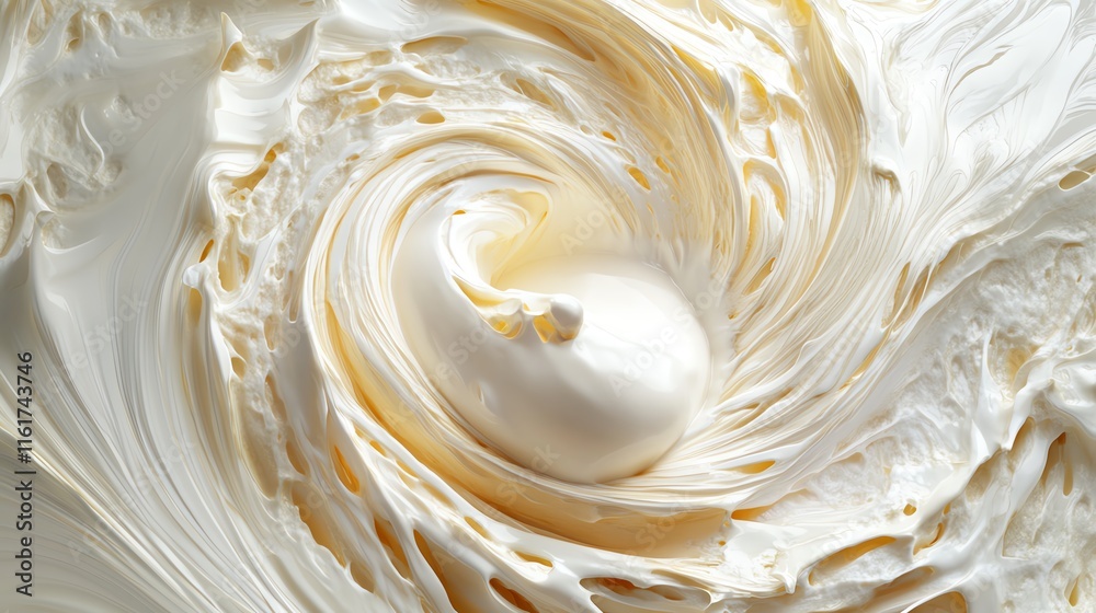Swirling creamy texture in a close-up view, smooth and delicious. Swirling creamy texture in a close-up view, smooth and delicious.
