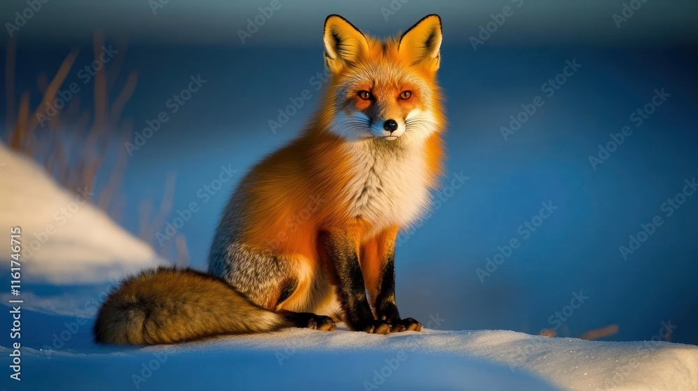 Fototapeta premium Majestic Red Fox in Winter Wonderland