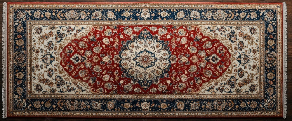 Exquisite Red and Beige Oriental Runner Rug with Intricate Floral Medallion Design