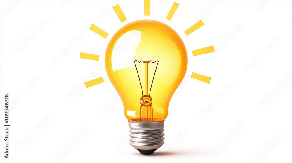 Glowing light bulb radiating beams of light symbolizing creativity innovation and the spark of new ideas Glowing light bulb radiating beams of light symbolizing creativity innovation and the spark of new ideas
