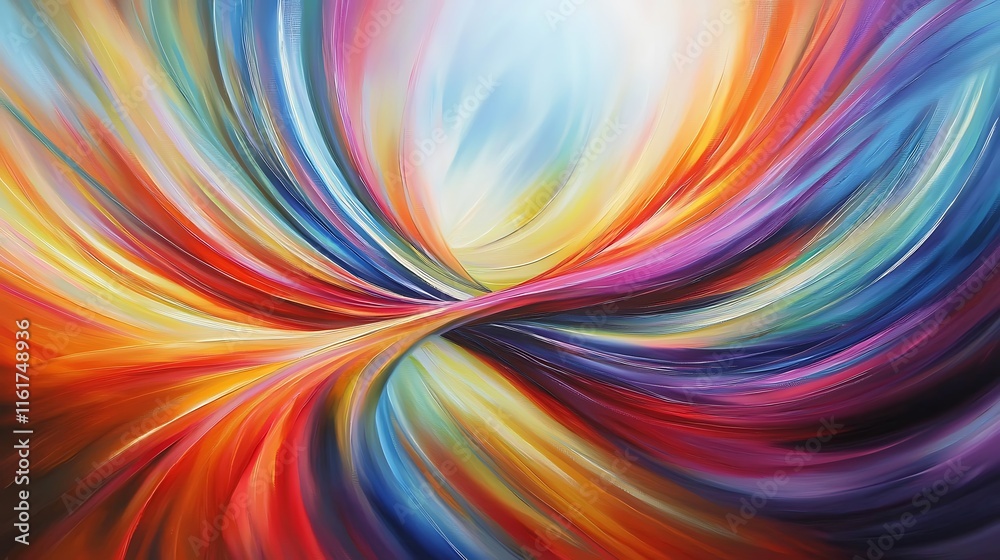 A colorful painting of a spiral with a rainbow of colors A colorful painting of a spiral with a rainbow of colors
