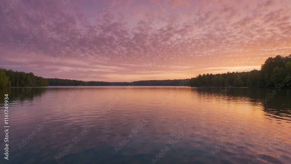 Fototapeta premium sunset over the river