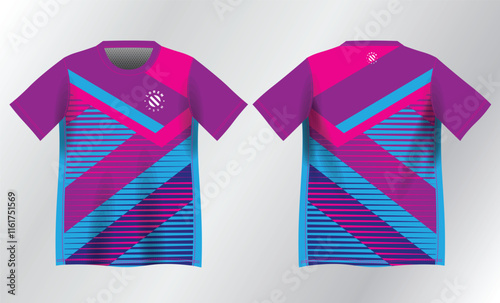 abstract blue and pink background pattern for sport jersey design mockup