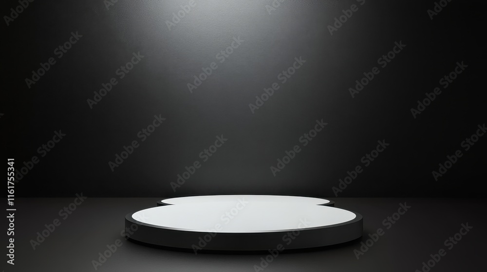 Minimalist Black Platform White Top Display Stand Minimalist Black Platform White Top Display Stand