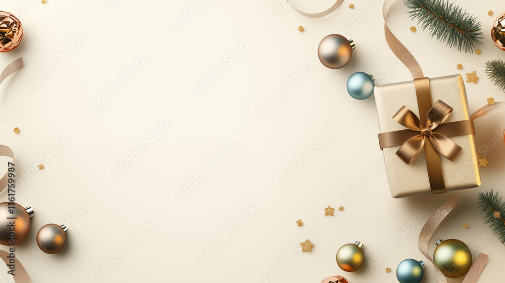 Obraz premium Gift box background for celebrating the New Year festival Generative AI 