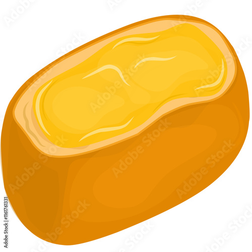 Illustration of meatball tofu with mozarella