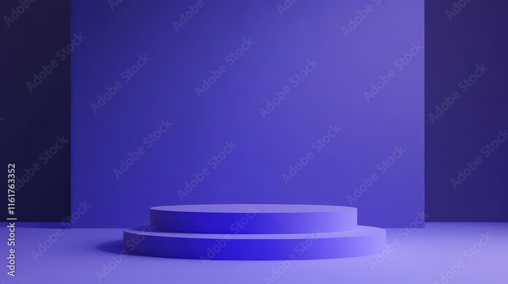Two Tiered Purple Cylindrical Display Platform Two Tiered Purple Cylindrical Display Platform
