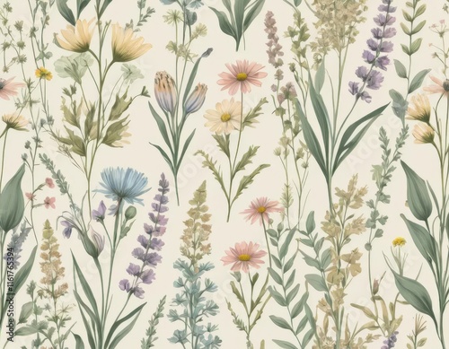 seamless pattern with flowers