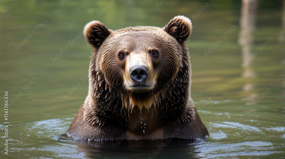 A bear emerges from the water, showcasing its majestic presence in a natural setting. A bear emerges from the water, showcasing its majestic presence in a natural setting.