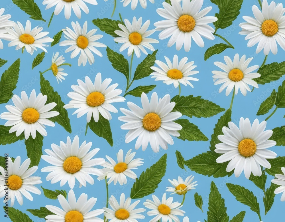 Fototapeta premium daisies seamless pattern
