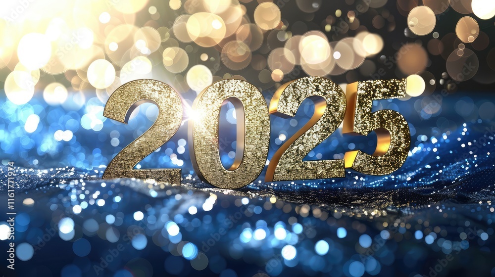 Modern 2025 New Year Vector Illustration for Greeting Card or Poster Template, Featuring 3D Gold Text on Black Background, Elegant and Stylish Design Modern 2025 New Year Vector Illustration for Greeting Card or Poster Template, Featuring 3D Gold Text on Black Background, Elegant and Stylish Design