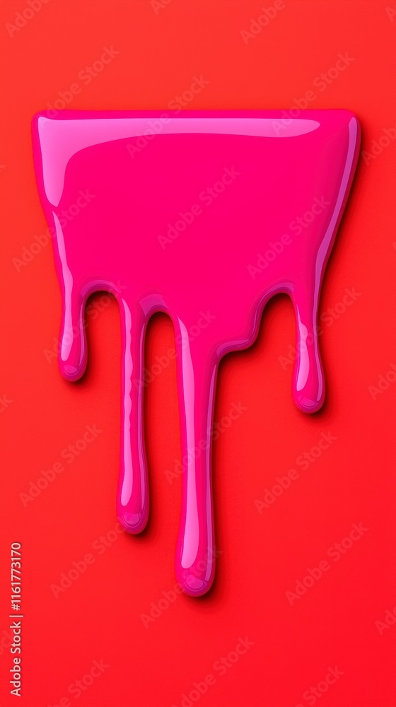 Pink Liquid Dripping on Red Background Abstract Paint Glossy Texture Fluid Design Pink Liquid Dripping on Red Background Abstract Paint Glossy Texture Fluid Design