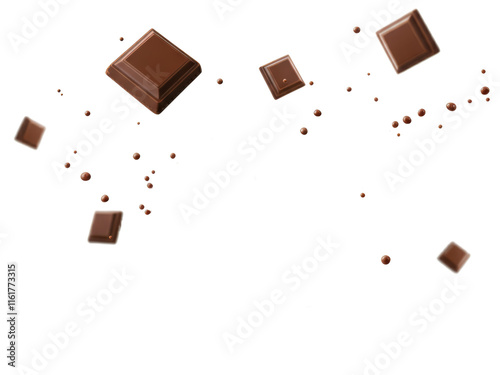 chocolate falling and splashing cut out on transparent png