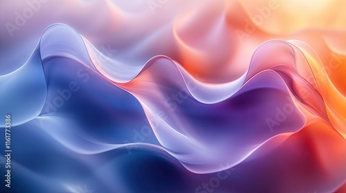 Wallpaper Mural Abstract flowing waves in blue, purple, and orange hues. Torontodigital.ca