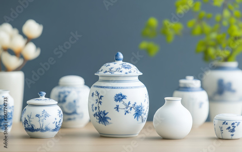 Retro China traditional ceramic art vase photo