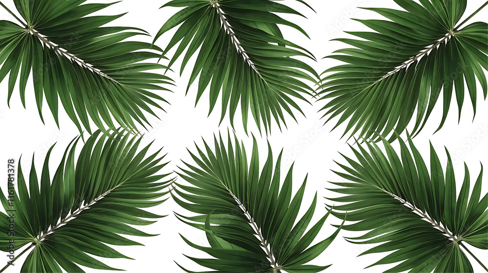 Obraz premium Close-Up of Monstera Deliciosa Leaves in Fan-Like Arrangement on transparent background