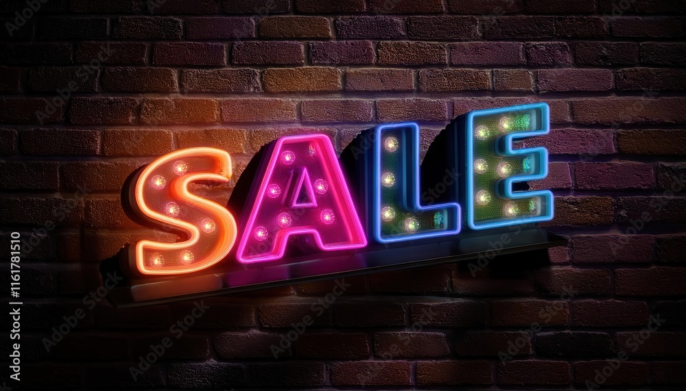 Neon Signage Indicating Promotional Sale Event Neon Signage Indicating Promotional Sale Event