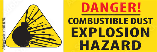 Danger combustible dust warning sign vector.eps