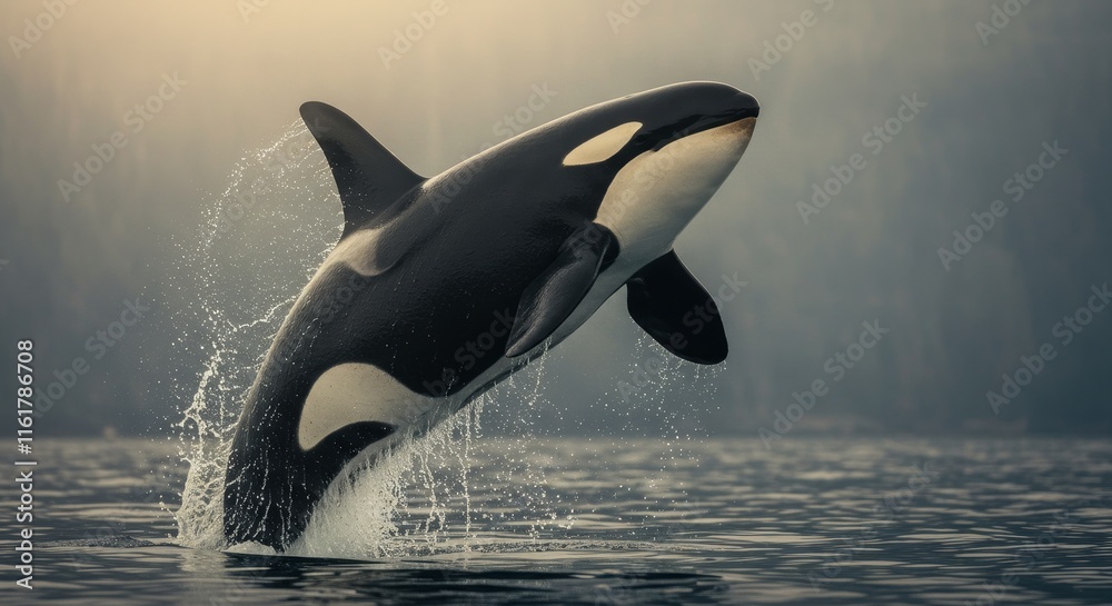 Fototapeta premium Majestic Killer Whale in Nature, beautiful whale in water