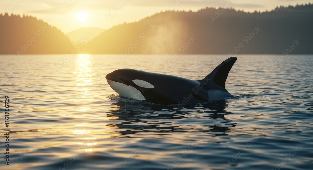 Fototapeta premium Majestic Killer Whale in Nature, beautiful whale in water