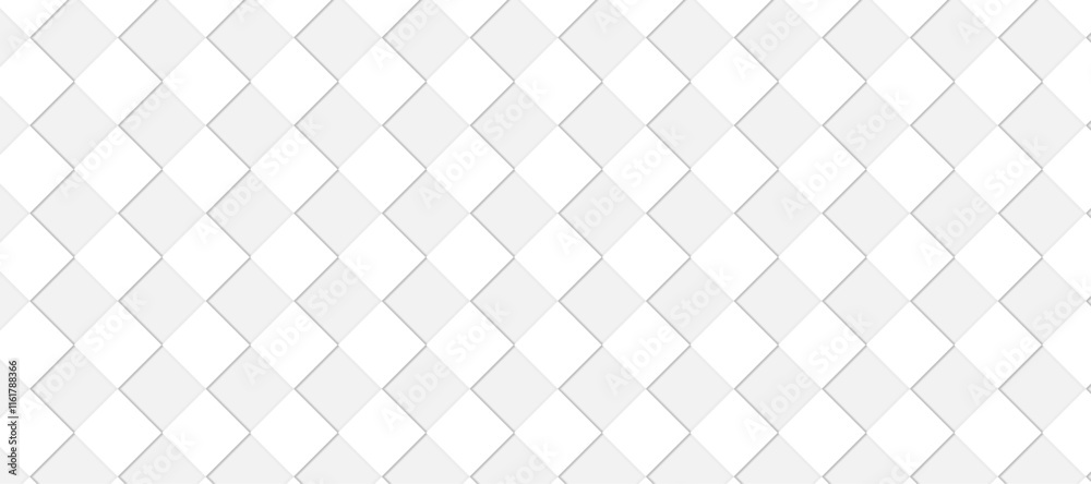 Fototapeta premium Diamond shape pattern background with gradient effect | Modern seamless 3d pattern design with white and gray color | Geometric pattern design with vector line shape