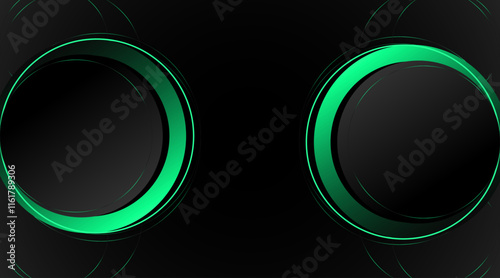 3d circular shape modern background design | Banner background design | Abstract background design with circular shape with green color double shape