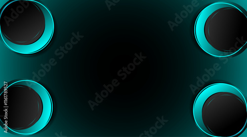 3d circular shape modern background design | Banner background design | Abstract background design with circular shape with royal sky color 4 corner shape