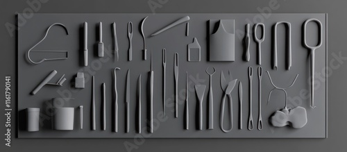 Monochromatic Still Life: A Collection of Tools and Implements