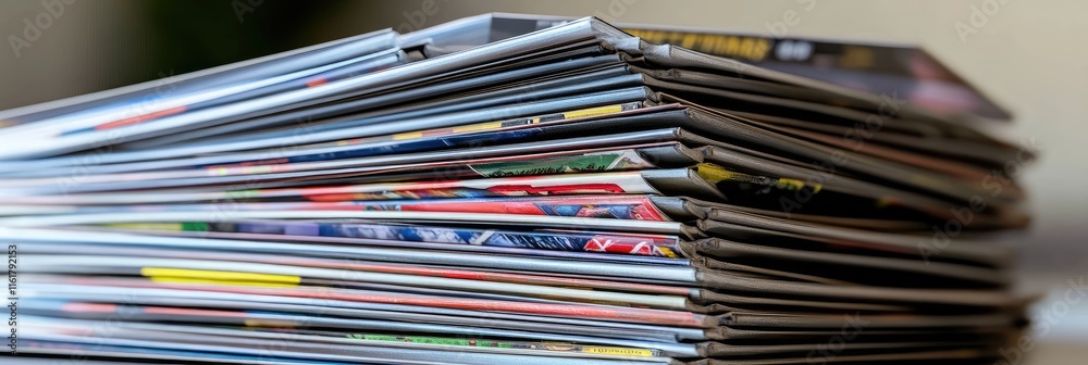 A stacked collection of magazines showcasing various colorful covers and topics. A stacked collection of magazines showcasing various colorful covers and topics.