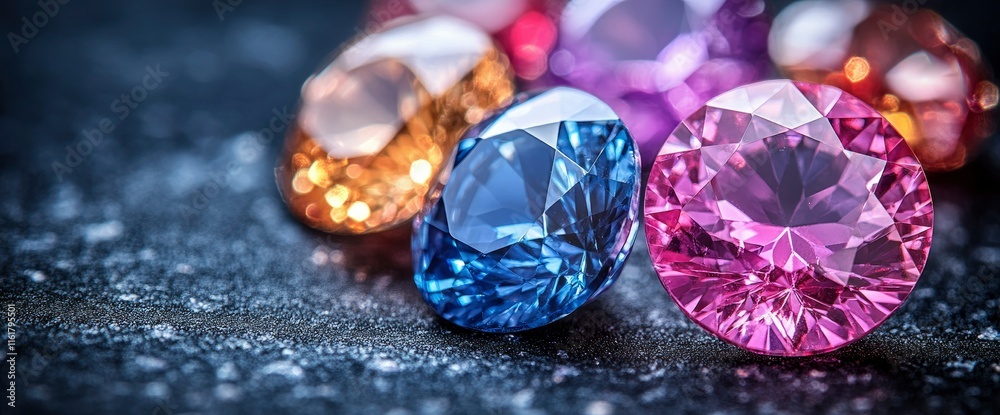 Fototapeta premium Sparkling Gemstones A Collection of Vibrant Precious Stones