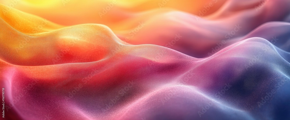 Obraz premium Abstract Colorful Fabric Waves Sunset Hues