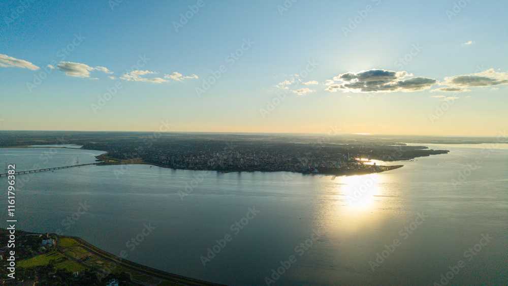 Aerial cityscape of Posadas, province of Misiones, Argentina. Aerial cityscape of Posadas, province of Misiones, Argentina.