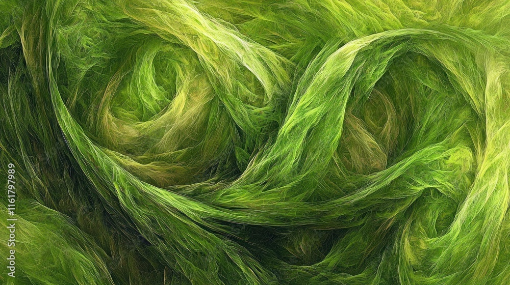 Obraz premium Abstract swirling green and yellow organic texture.