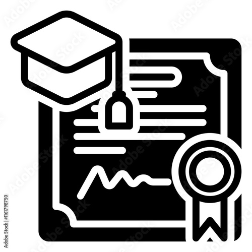 Diploma icon, glyph icon style