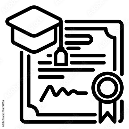 Diploma icon, line icon style