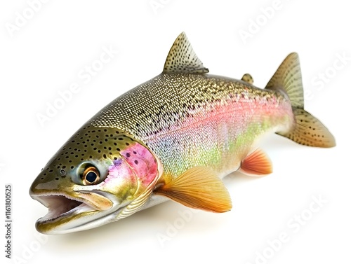 Rainbow Trout: Vibrant Scales, Detailed Anatomy, Realistic Still Life photo