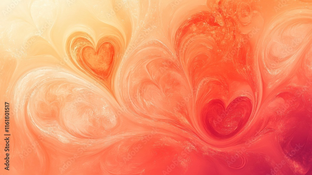 A warm coral background with textured heart swirls softly blending into the edges. A warm coral background with textured heart swirls softly blending into the edges.