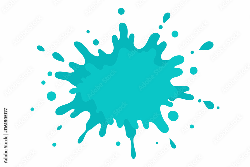Fototapeta premium Aqua paint splatter on white background