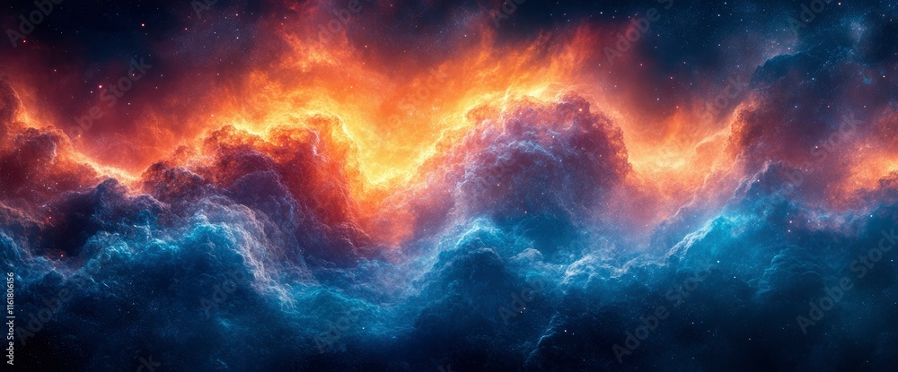 Celestial Inferno A Fiery and Icy Cosmic Nebula Celestial Inferno A Fiery and Icy Cosmic Nebula