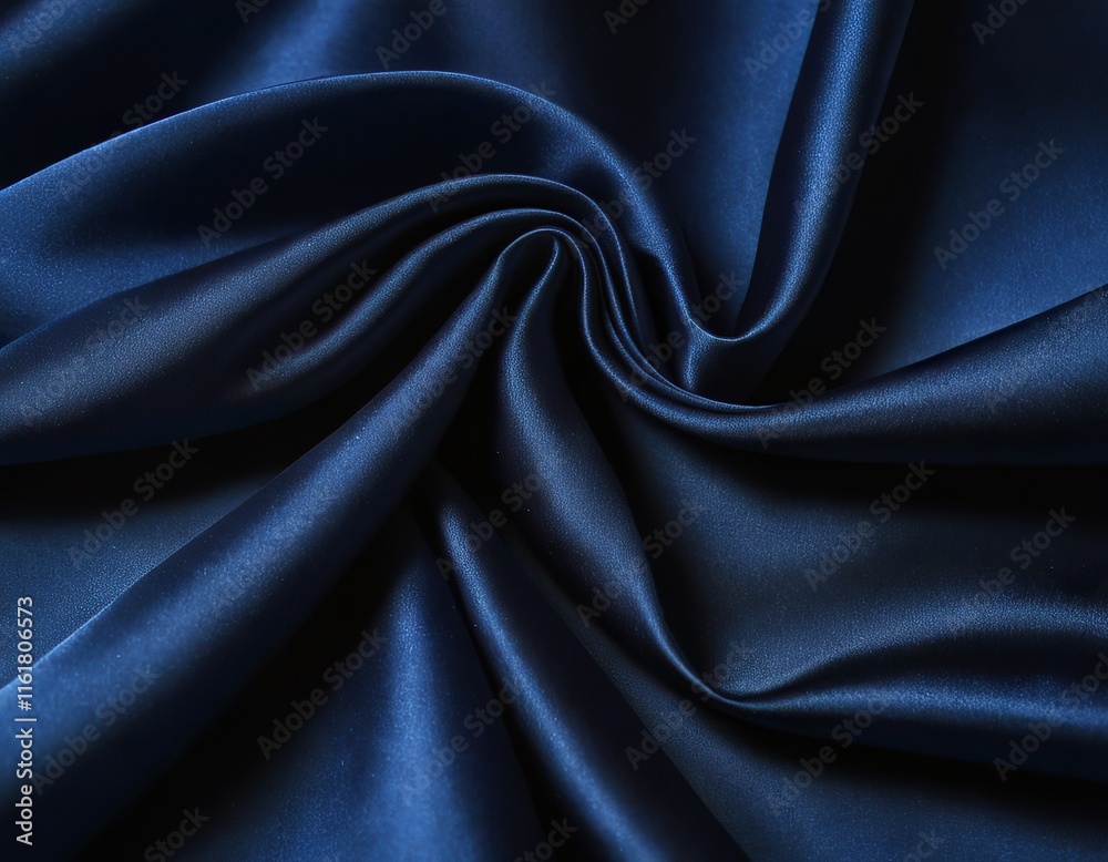 Fototapeta premium Dark blue silk satin Soft folds Fabric Navy blue luxury background Space 1008