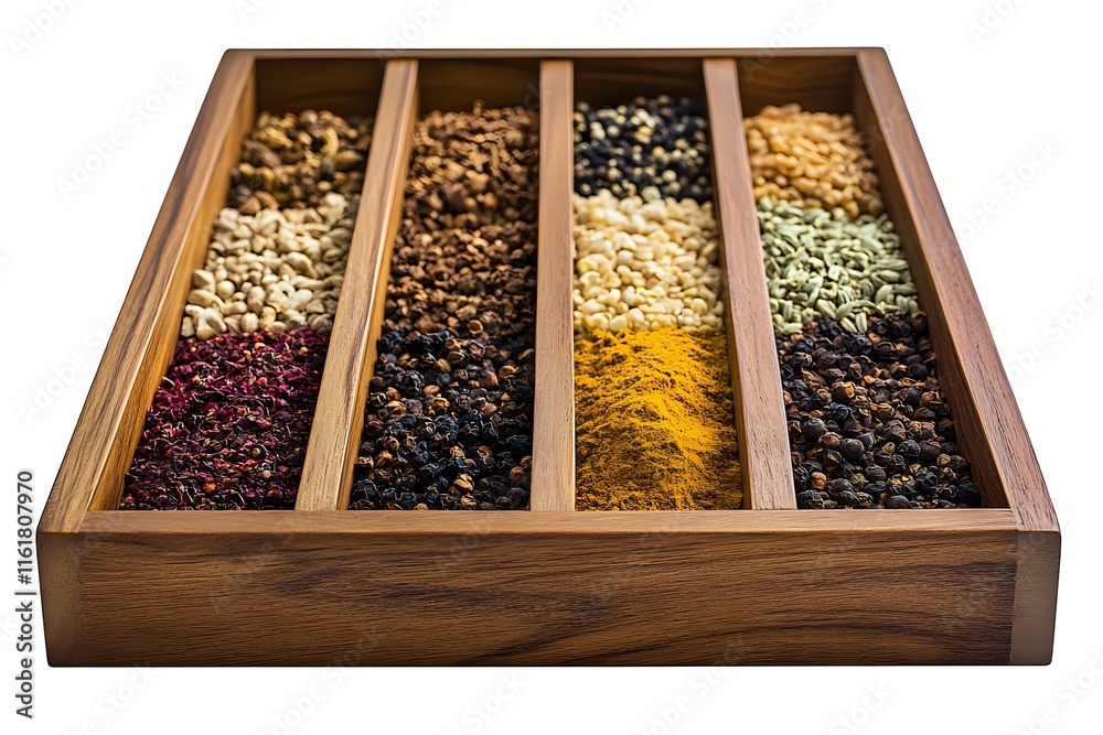 Aromatic Spice Collection in Wooden Tray Aromatic Spice Collection in Wooden Tray