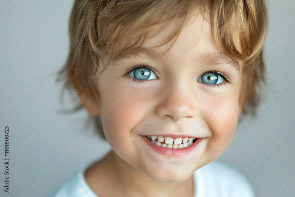Happy and cheerful Caucasian child boy with bright eyes and a big smile on a clean background Happy and cheerful Caucasian child boy with bright eyes and a big smile on a clean background