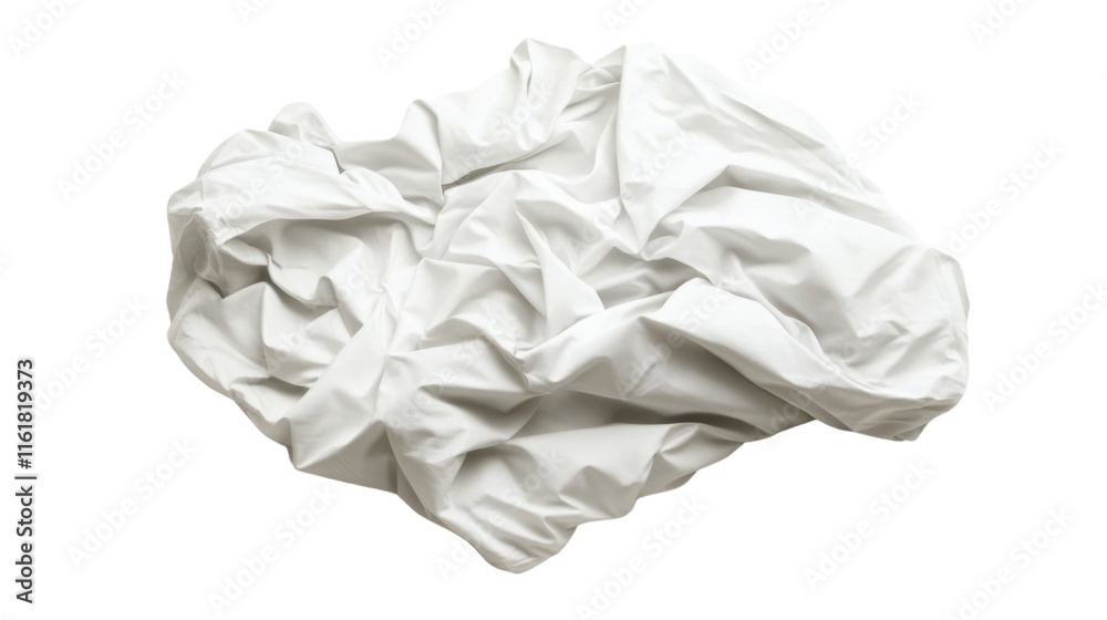 Crumpled bedsheet, transparent background