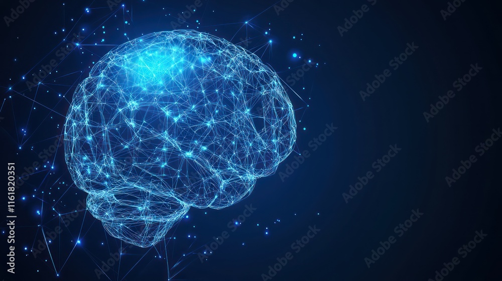 Obraz premium The Illuminated Mind: A Networked Brain Visualization