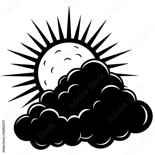 Clear sky with cartoon style fluffy clouds