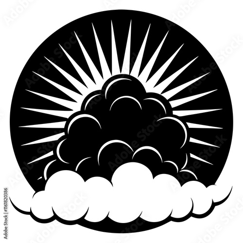 Clear sky with cartoon style fluffy clouds