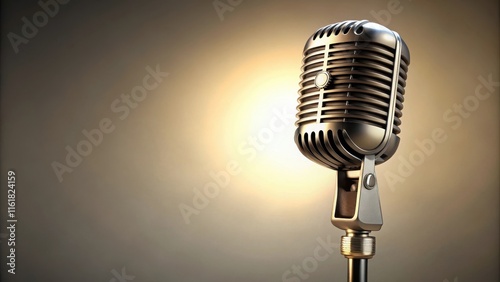 render of retro microphone with background, retro, microphone, vintage, classic, audio, music, broadcasting, radio