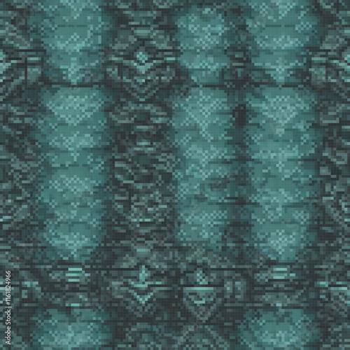 Vintage pixel art snake skin design on a pristine white backdrop.