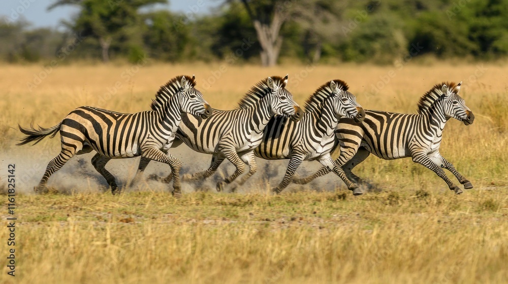 A group of zebras running across a plain. A group of zebras running across a plain.